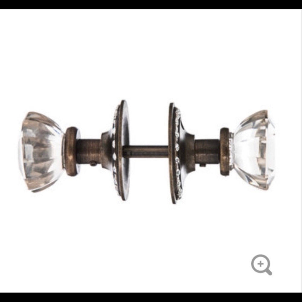 Glass Bronze Door Knob w/Diamond Accent - Picture 2 of 6